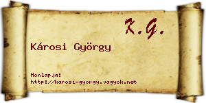 Károsi György névjegykártya