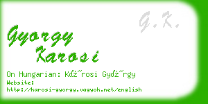 gyorgy karosi business card